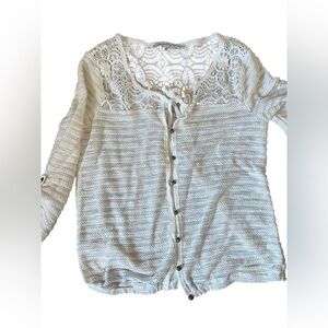 Elegant White Lace Women's Sweater